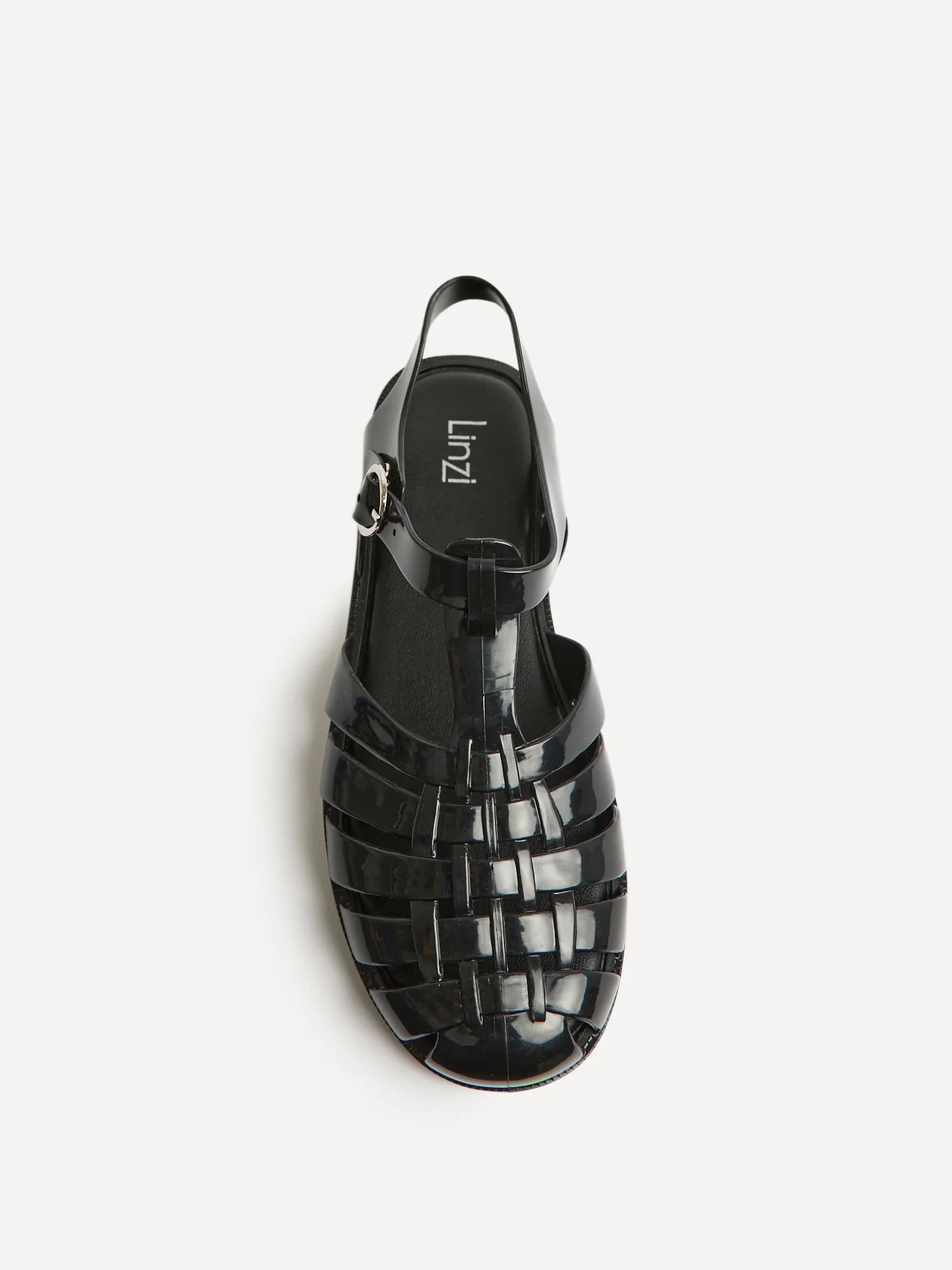Wave Black Jelly Flat Sandals - Image 4