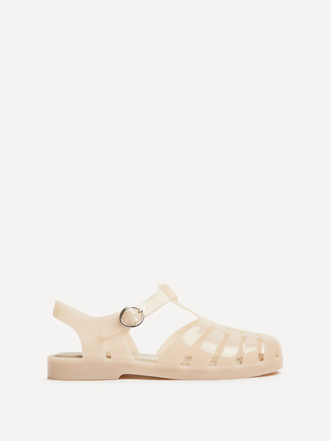 Wave Nude Jelly Flat Sandals - Image 2