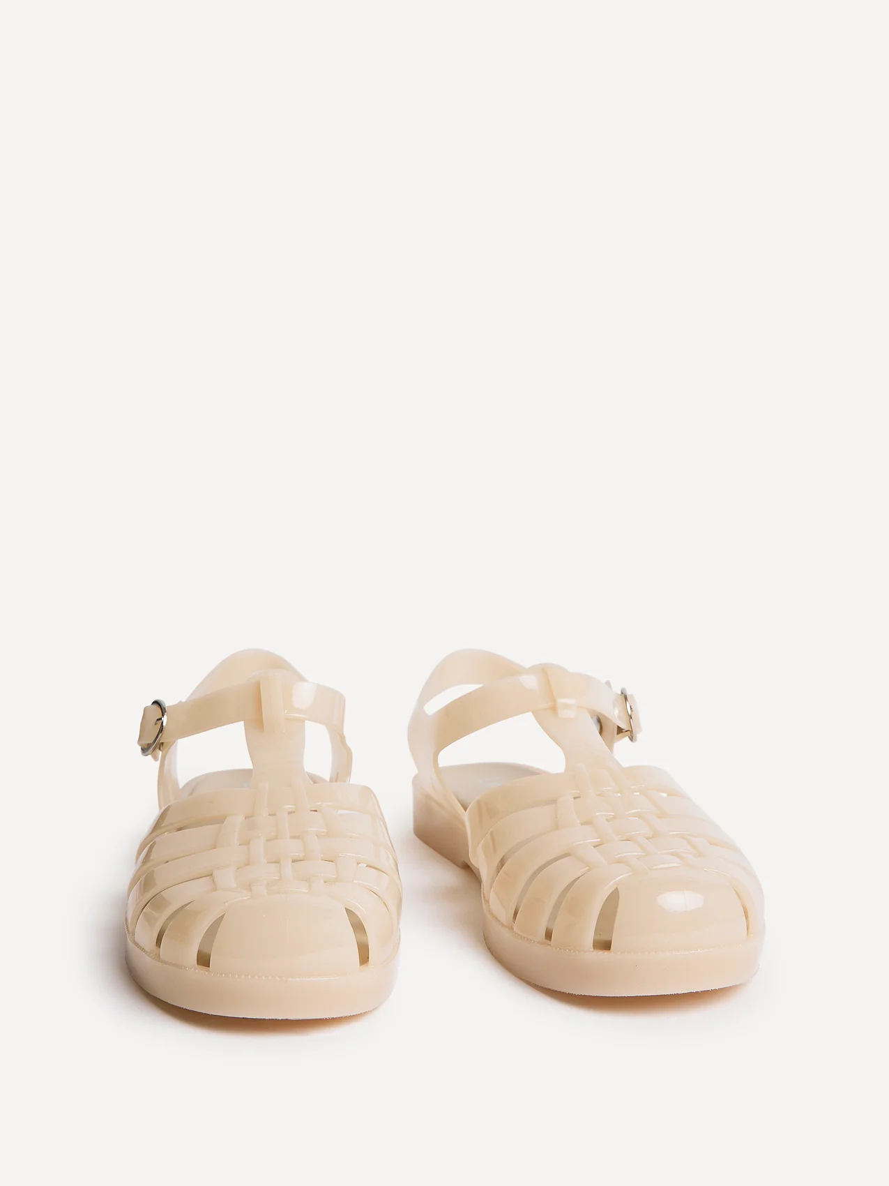 Wave Nude Jelly Flat Sandals - Image 3