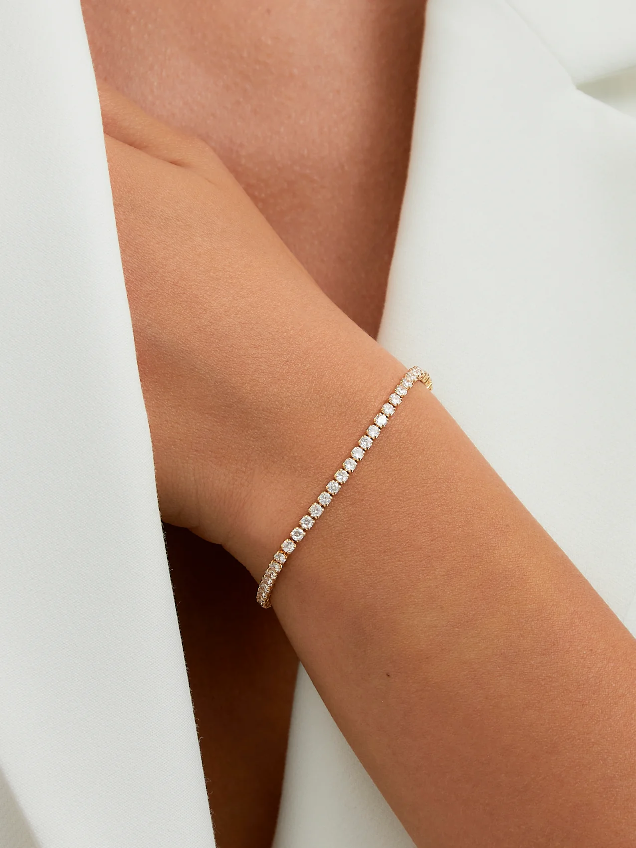 Wedlock Gold Crystal Tennis Bracelet - Image 6