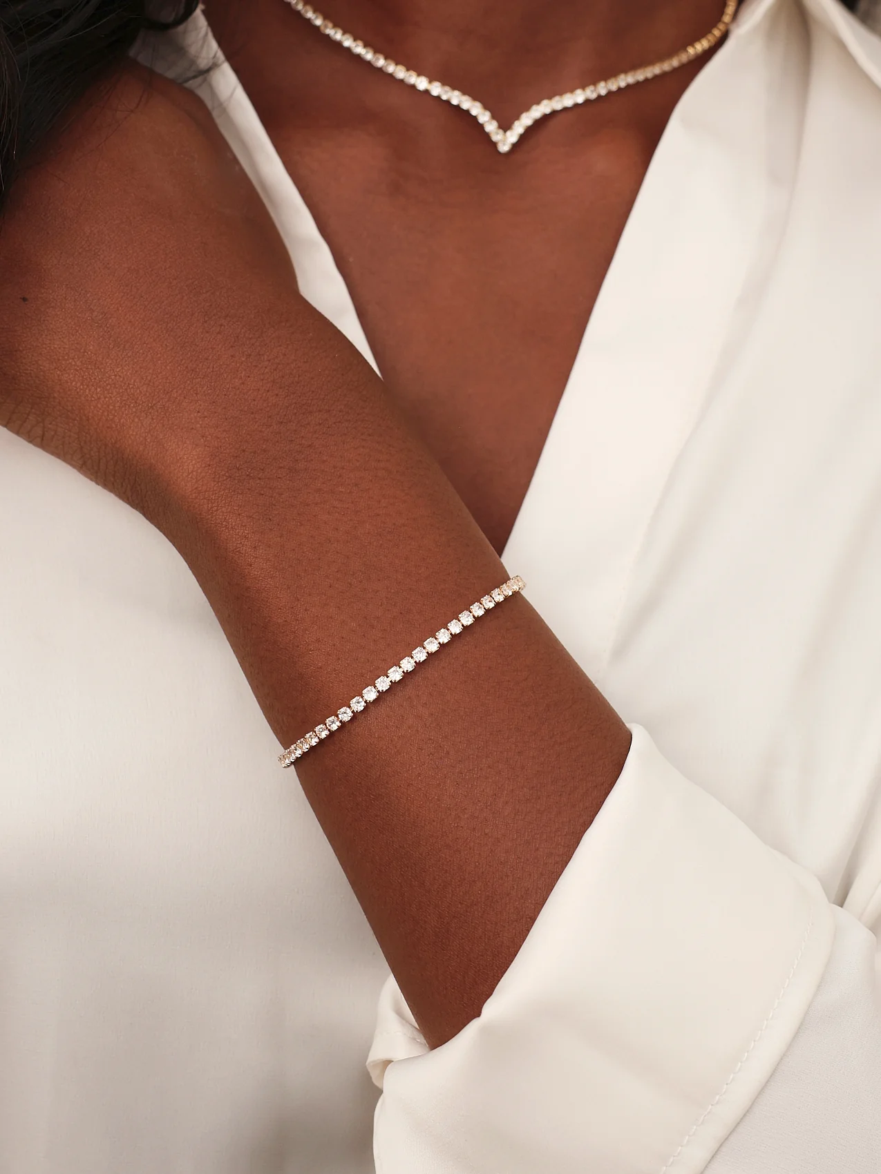 Wedlock Gold Crystal Tennis Bracelet - Image 7
