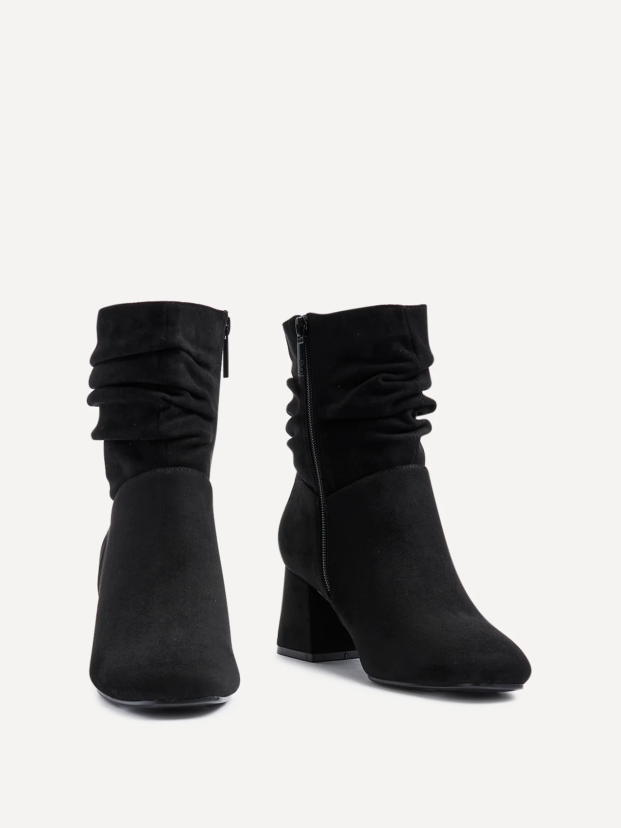 Zayda Wide Fit Black Heeled Ankle Boots - Image 3