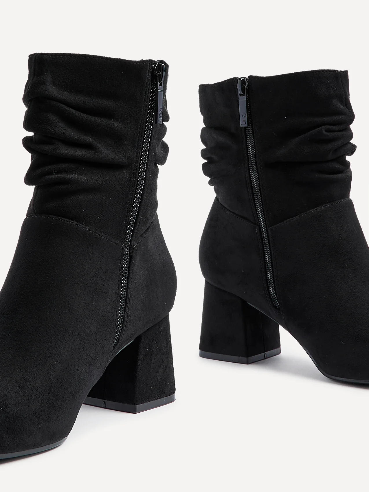 Zayda Wide Fit Black Heeled Ankle Boots - Image 4