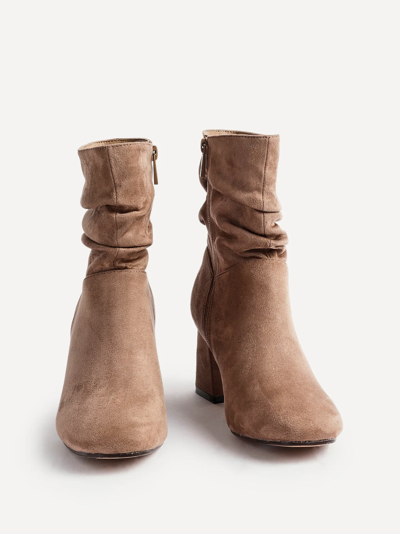 Zayda Wide Fit Mocha Heeled Ankle Boots - Image 3