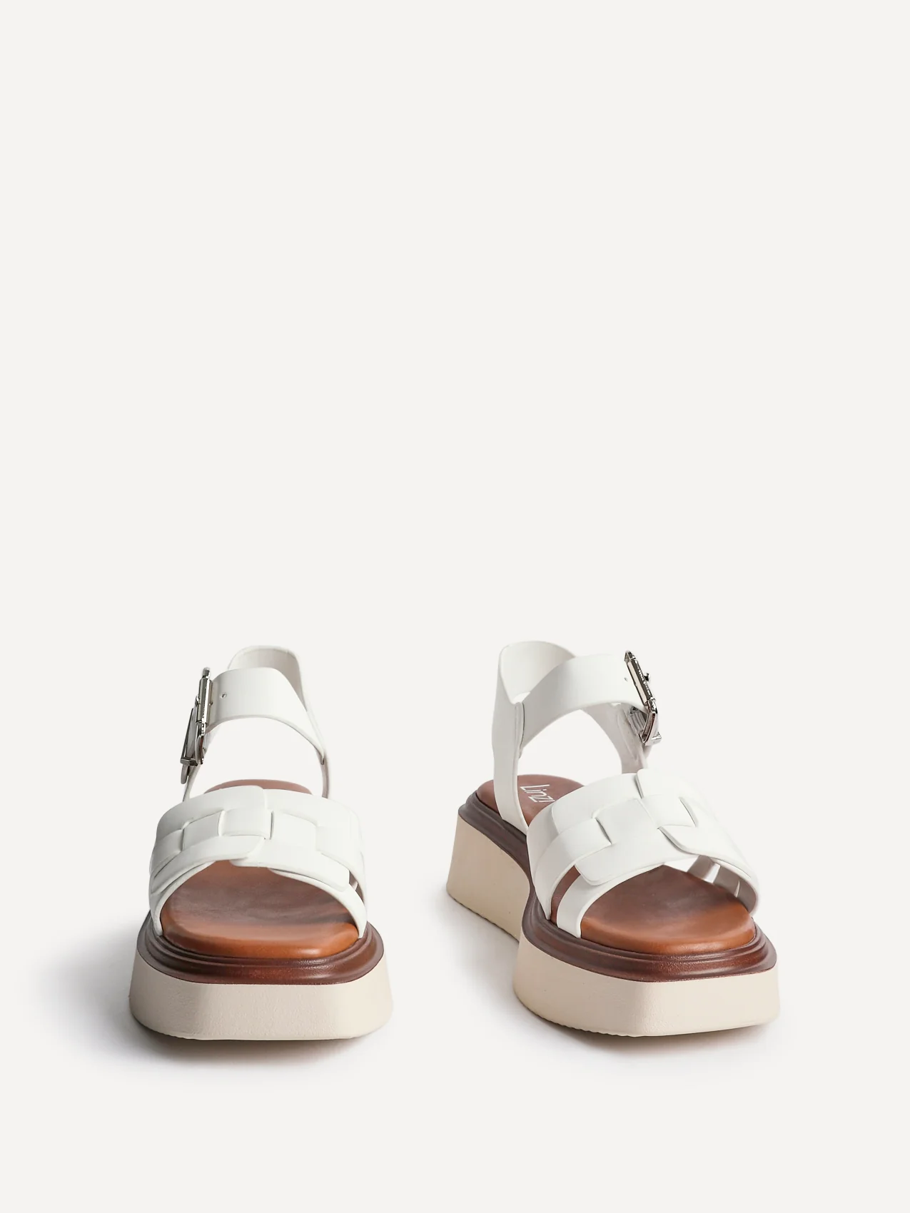 Zuri White Flatform Sandals - Image 3