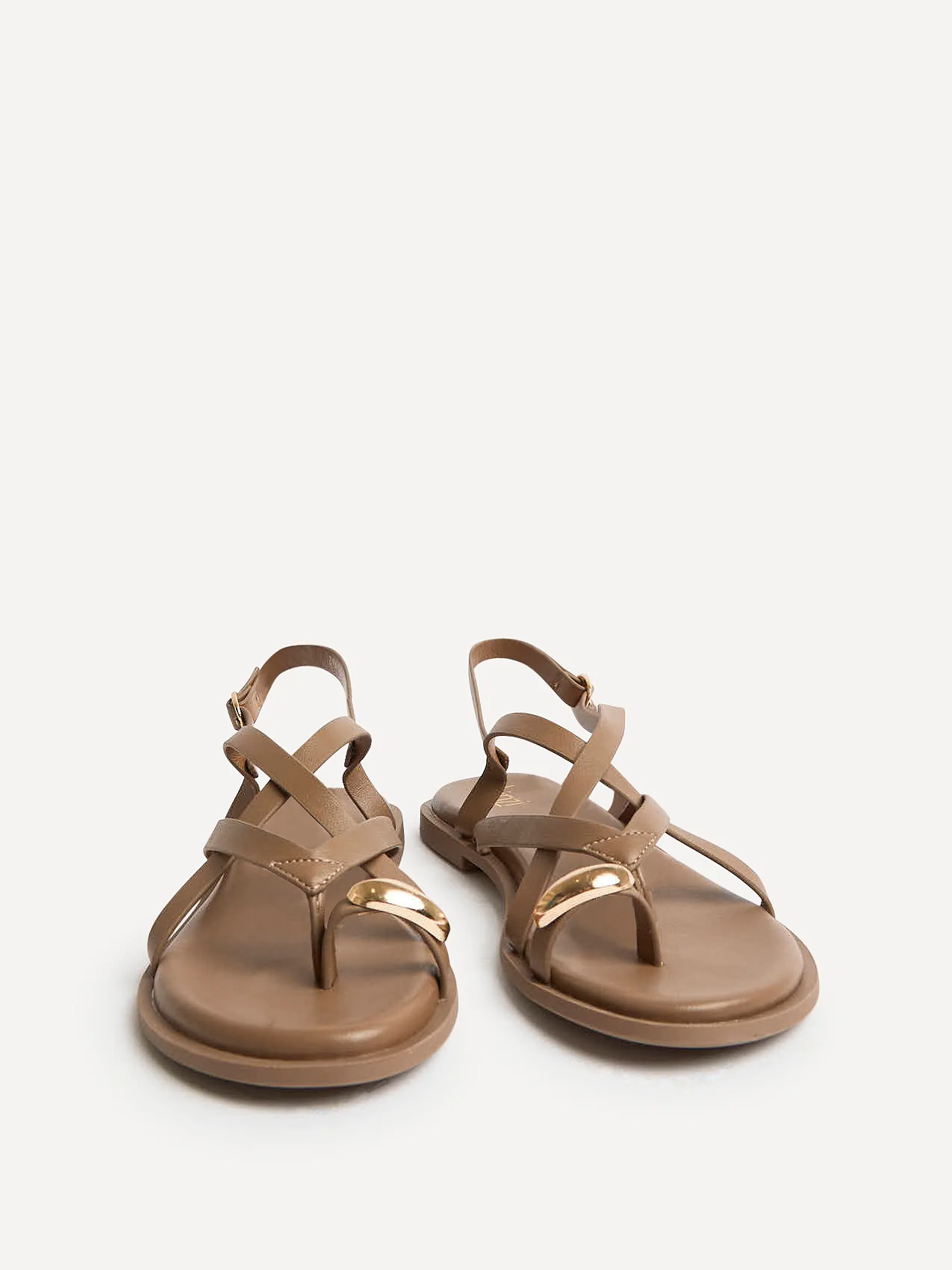 Zyra Mocha Toe Ring Flat Sandals - Image 3