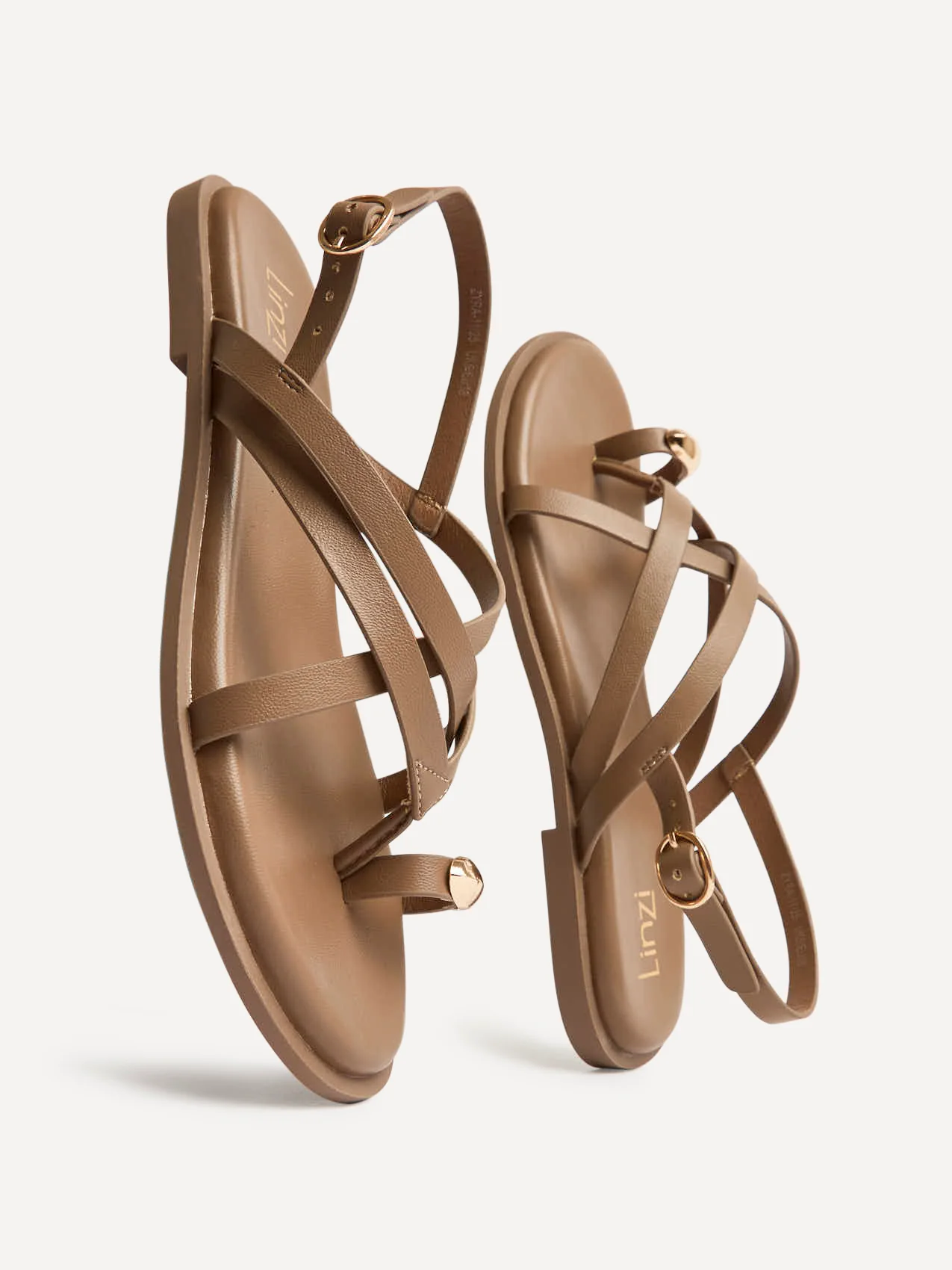 Zyra Mocha Toe Ring Flat Sandals - Image 5